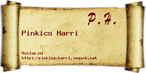 Pinkics Harri névjegykártya